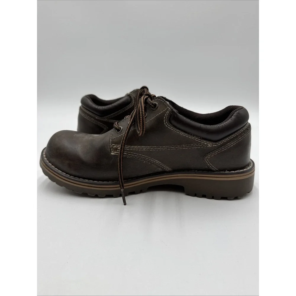 State Street Low Cut Boots Shoes Mens 9 Brown Faux Leather Chunky Y2K Vintage